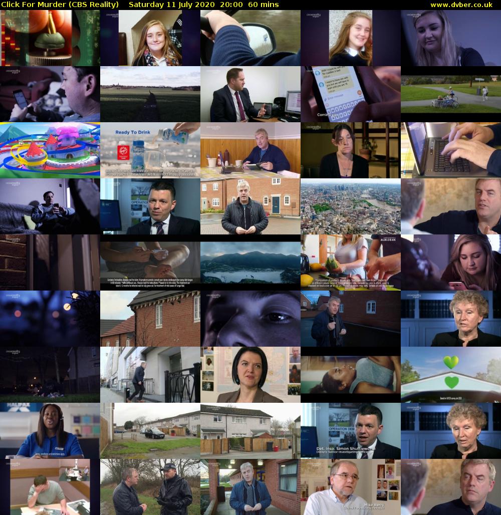 Click For Murder (CBS Reality) Saturday 11 July 2020 20:00 - 21:00