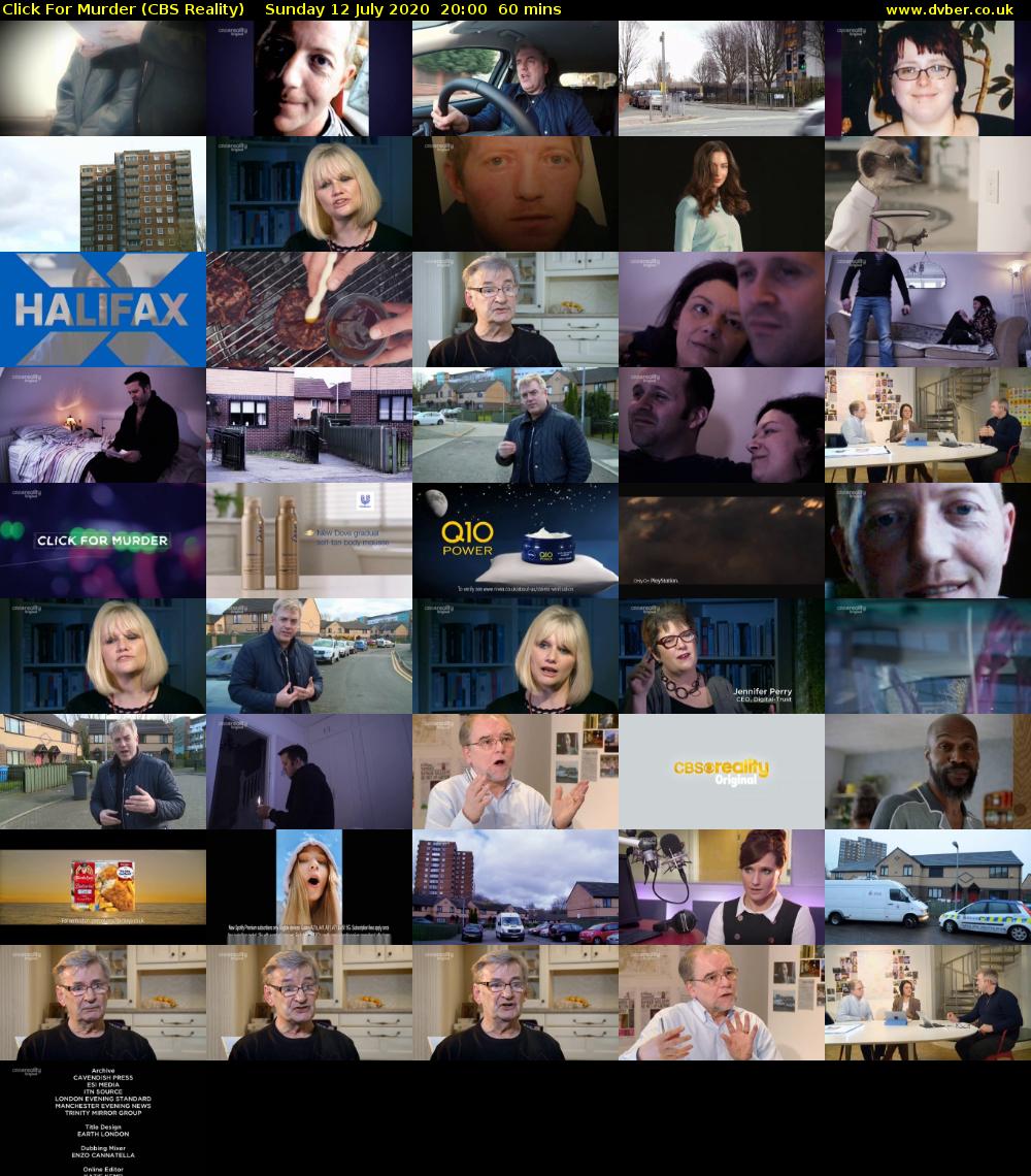 Click For Murder (CBS Reality) Sunday 12 July 2020 20:00 - 21:00