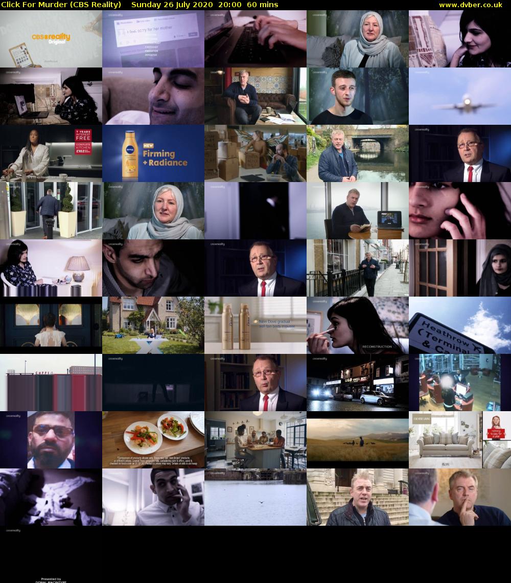 Click For Murder (CBS Reality) Sunday 26 July 2020 20:00 - 21:00