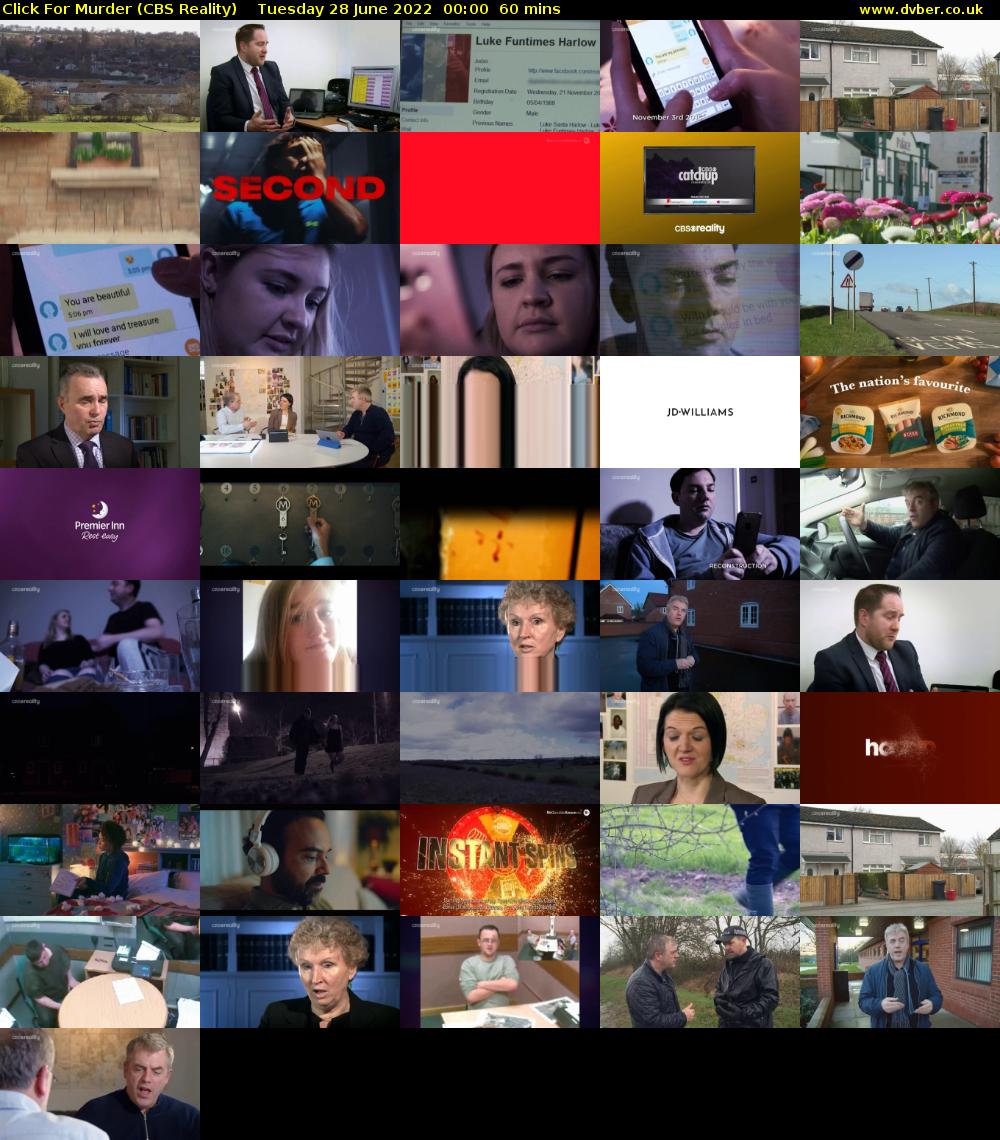 Click For Murder (CBS Reality) Tuesday 28 June 2022 00:00 - 01:00