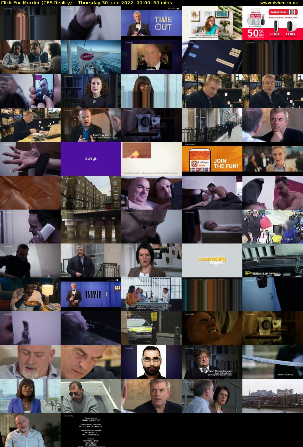 Click For Murder (CBS Reality) Thursday 30 June 2022 00:00 - 01:00
