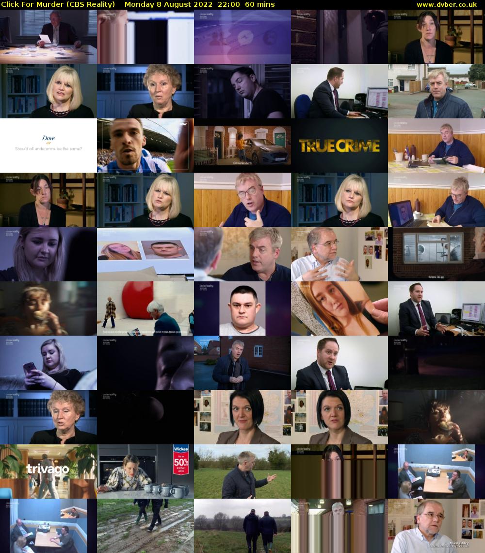 Click For Murder (CBS Reality) Monday 8 August 2022 22:00 - 23:00