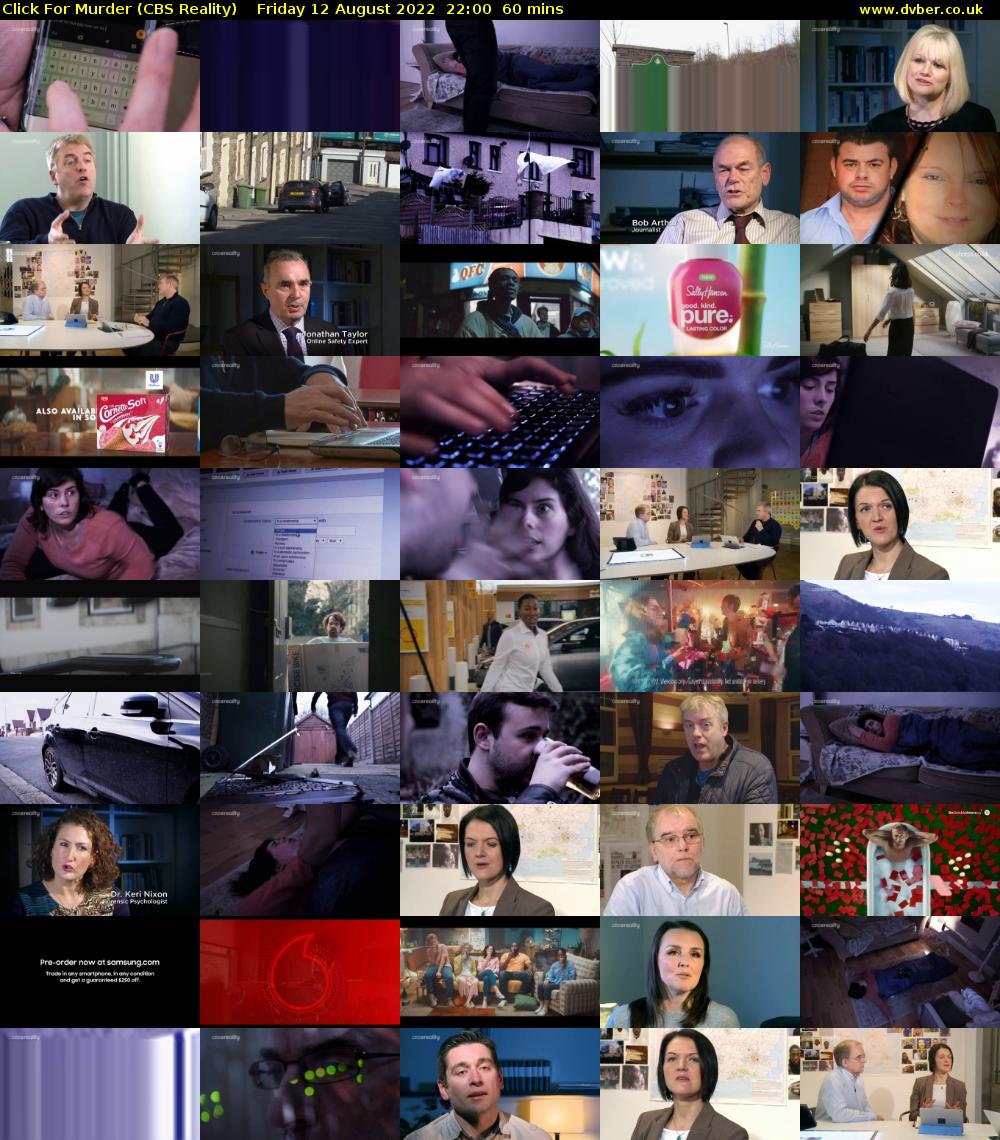 Click For Murder (CBS Reality) Friday 12 August 2022 22:00 - 23:00