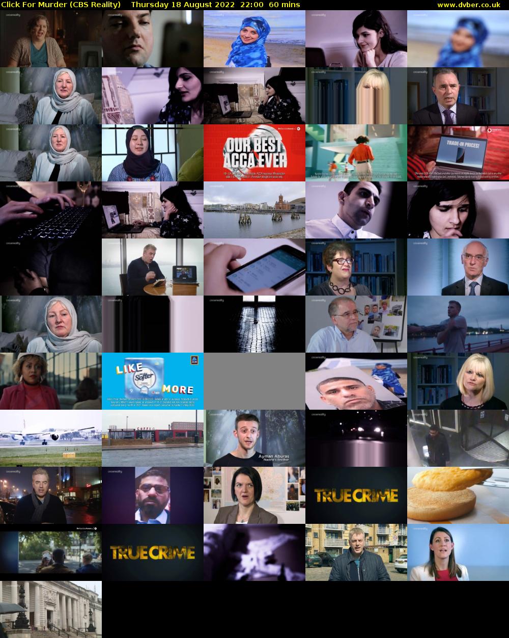 Click For Murder (CBS Reality) Thursday 18 August 2022 22:00 - 23:00