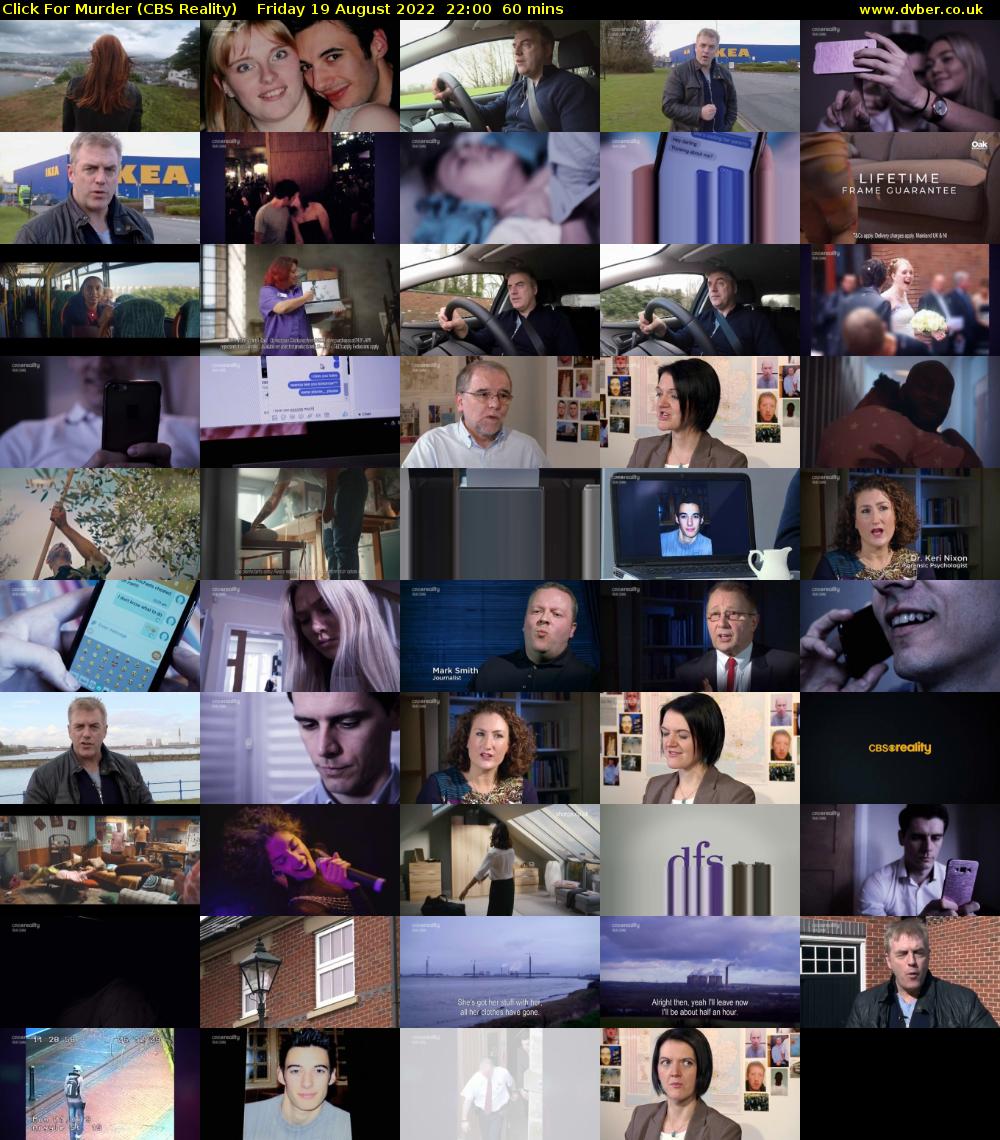 Click For Murder (CBS Reality) Friday 19 August 2022 22:00 - 23:00