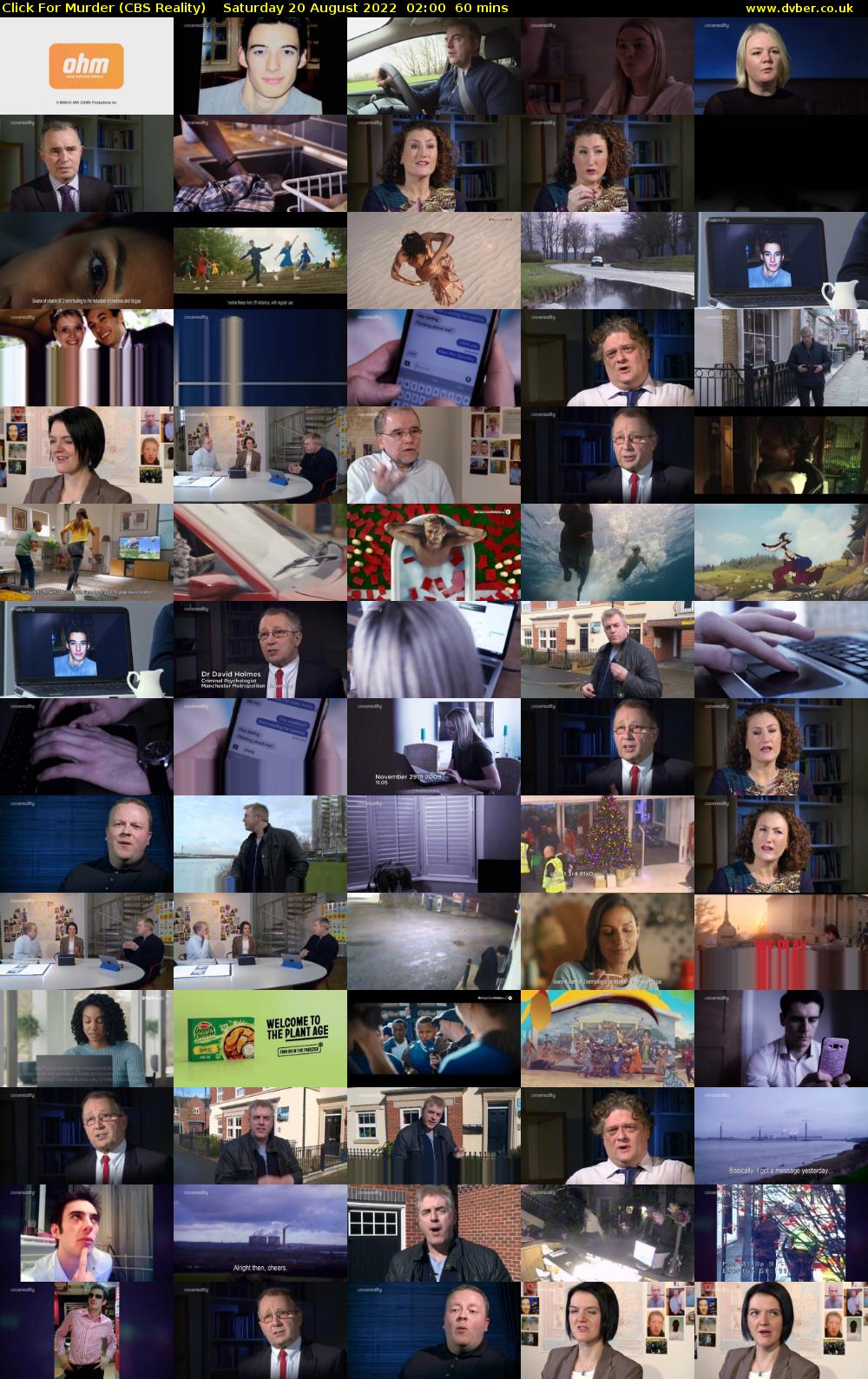 Click For Murder (CBS Reality) Saturday 20 August 2022 02:00 - 03:00