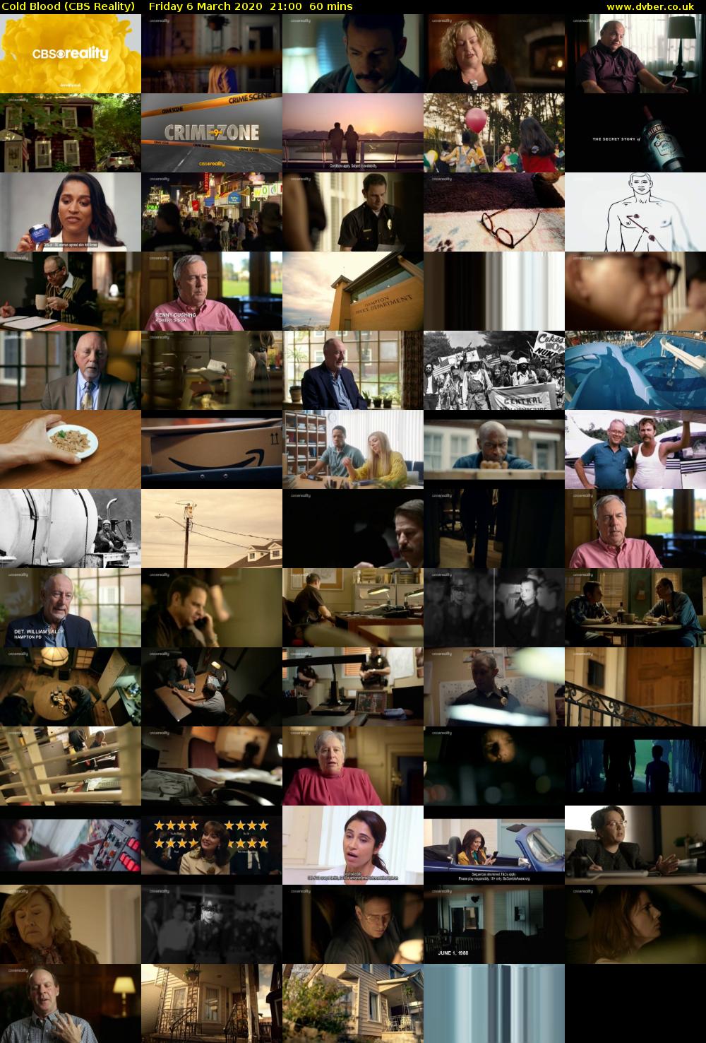 Cold Blood (CBS Reality) Friday 6 March 2020 21:00 - 22:00