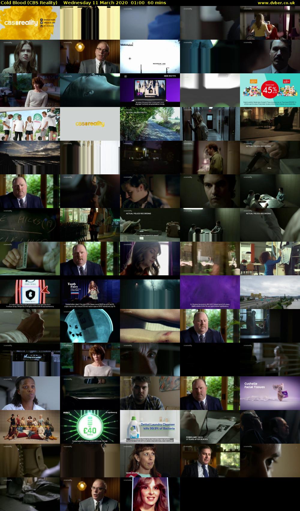 Cold Blood (CBS Reality) Wednesday 11 March 2020 01:00 - 02:00