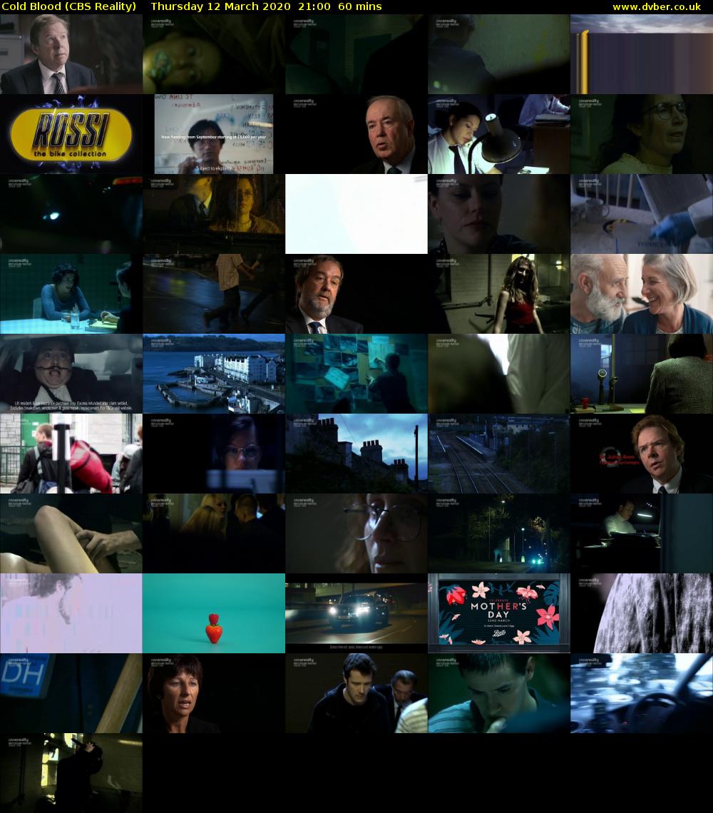 Cold Blood (CBS Reality) Thursday 12 March 2020 21:00 - 22:00