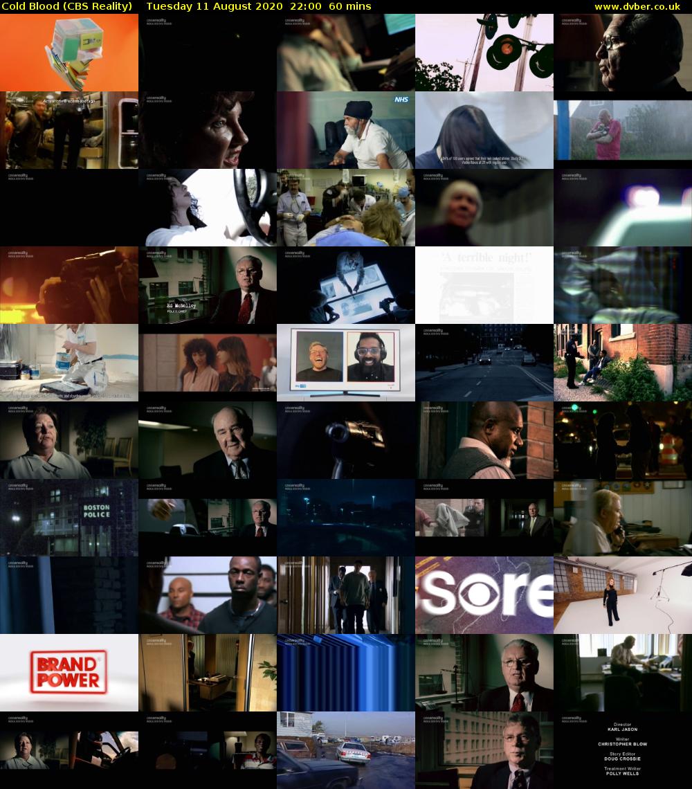 Cold Blood (CBS Reality) Tuesday 11 August 2020 22:00 - 23:00