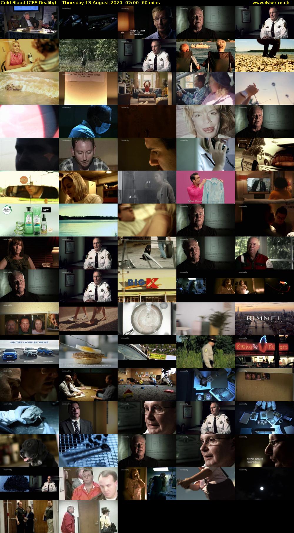 Cold Blood (CBS Reality) Thursday 13 August 2020 02:00 - 03:00