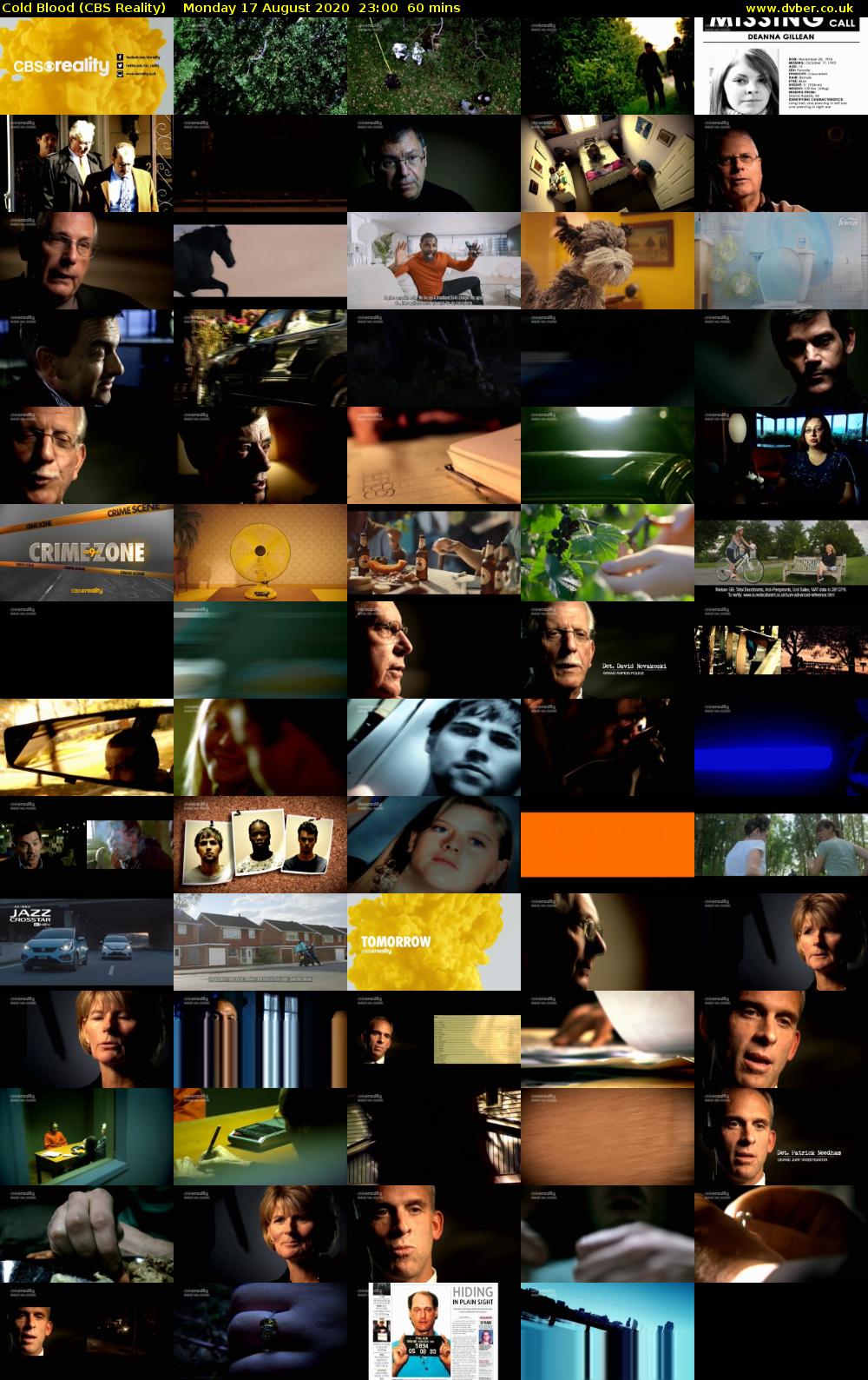 Cold Blood (CBS Reality) Monday 17 August 2020 23:00 - 00:00