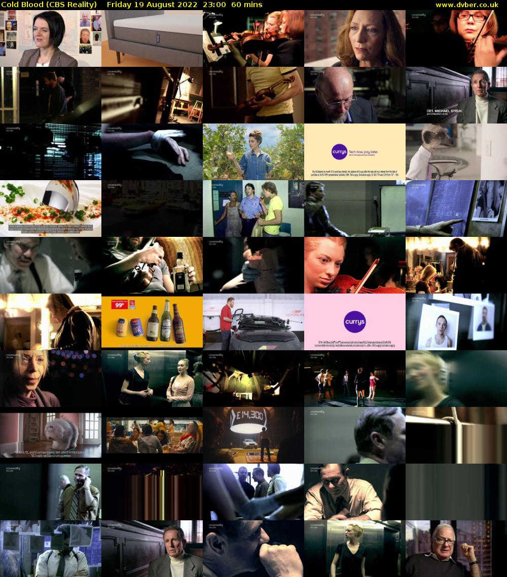 Cold Blood (CBS Reality) Friday 19 August 2022 23:00 - 00:00