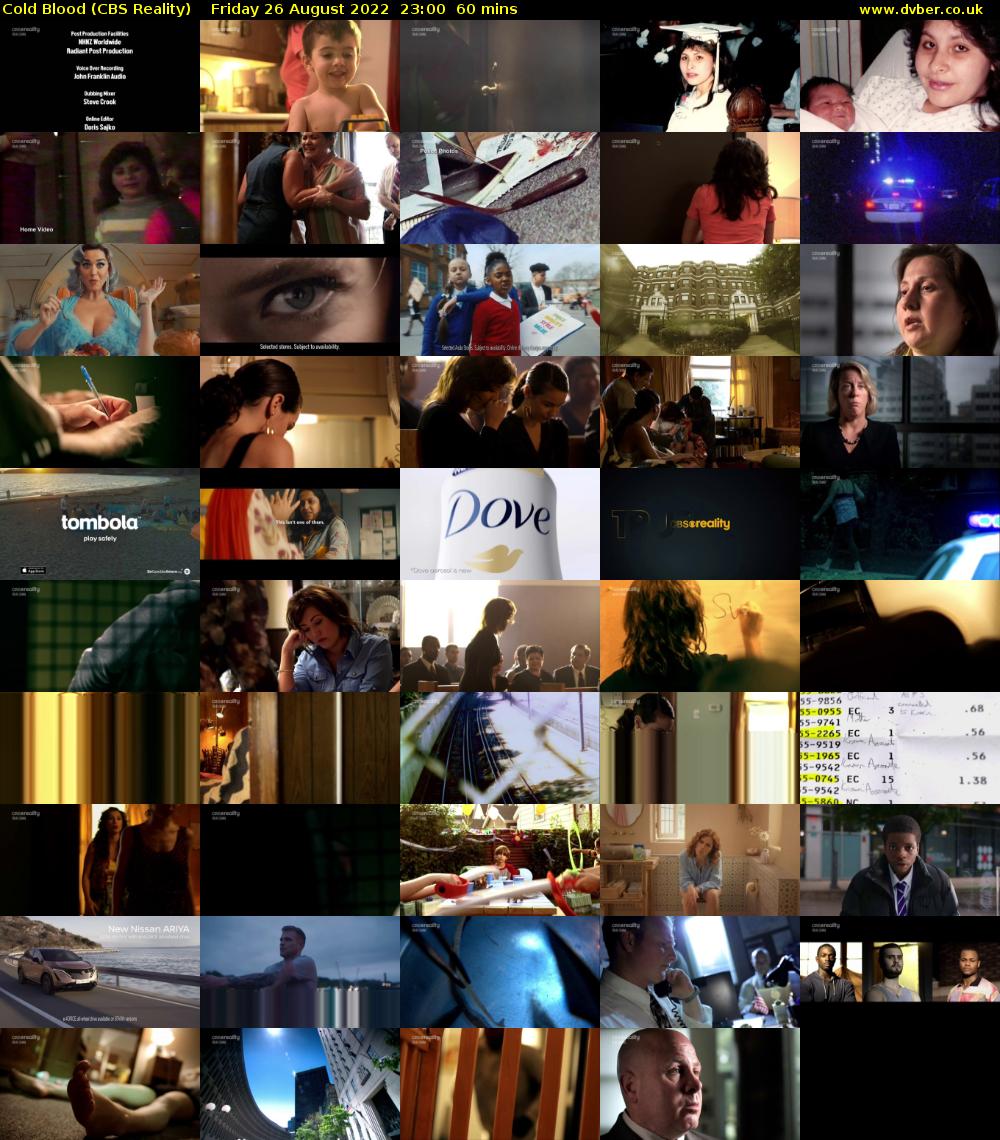 Cold Blood (CBS Reality) Friday 26 August 2022 23:00 - 00:00