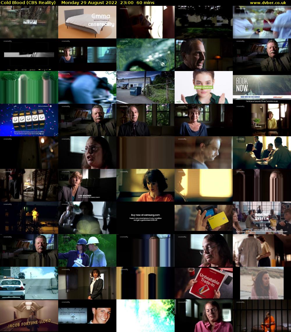 Cold Blood (CBS Reality) Monday 29 August 2022 23:00 - 00:00
