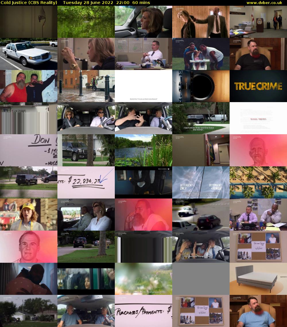 Cold Justice (CBS Reality) Tuesday 28 June 2022 22:00 - 23:00