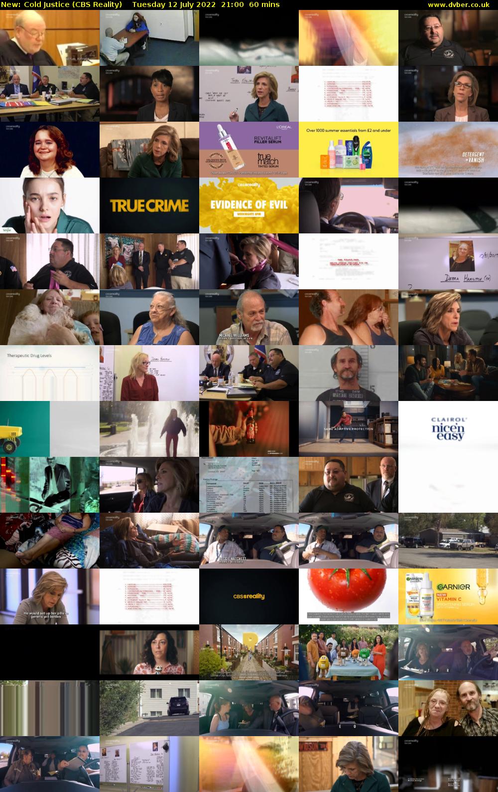 Cold Justice (CBS Reality) Tuesday 12 July 2022 21:00 - 22:00