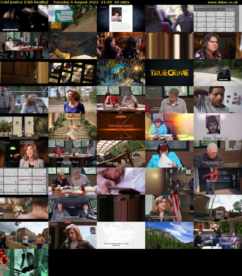 Cold Justice (CBS Reality) Tuesday 9 August 2022 21:00 - 22:00