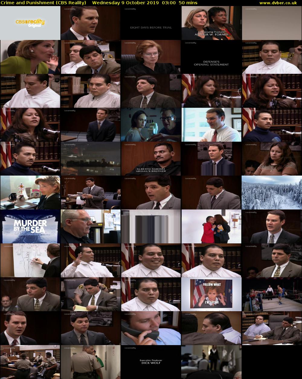 Crime and Punishment (CBS Reality) Wednesday 9 October 2019 03:00 - 03:50