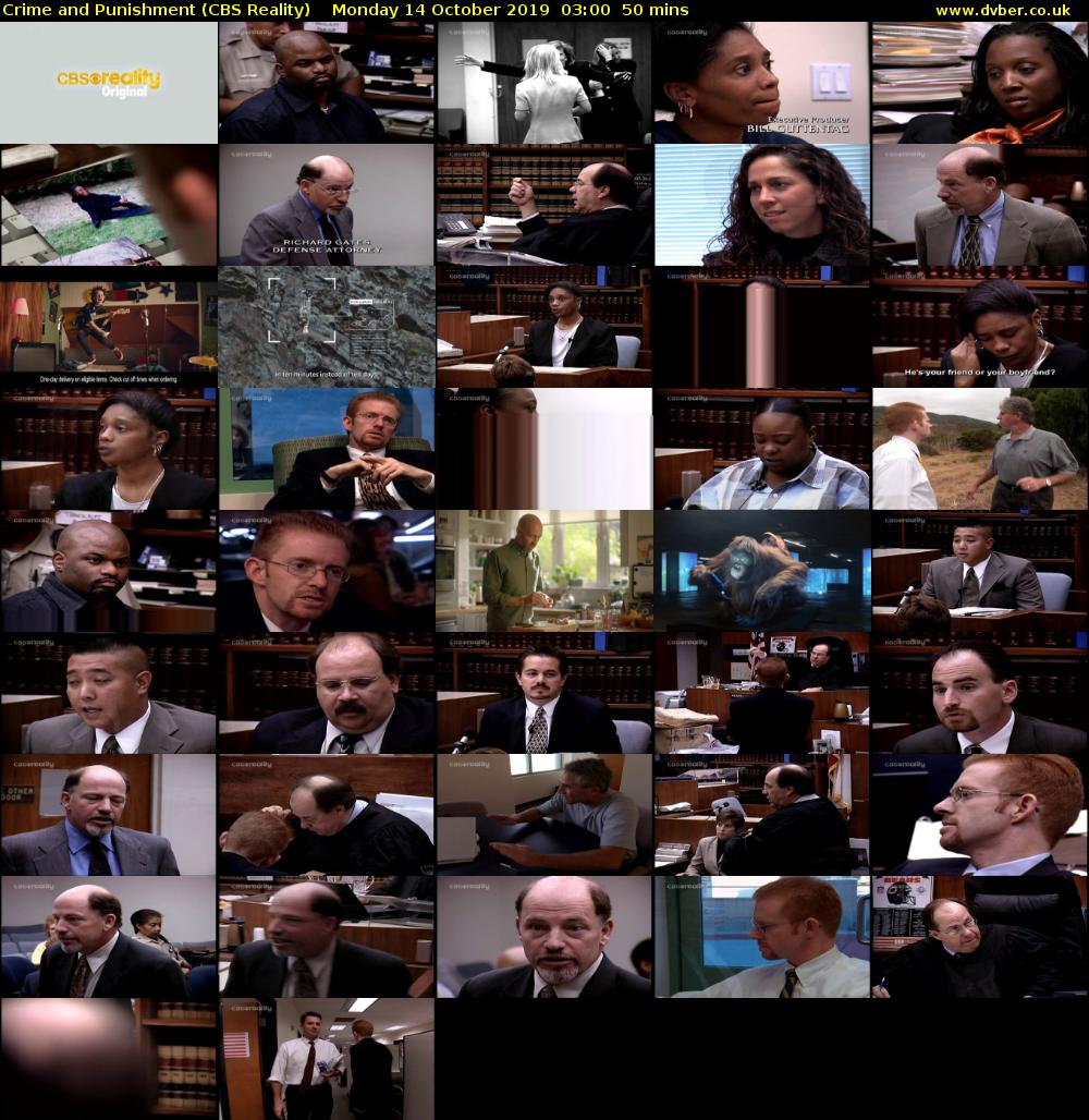 Crime and Punishment (CBS Reality) Monday 14 October 2019 03:00 - 03:50