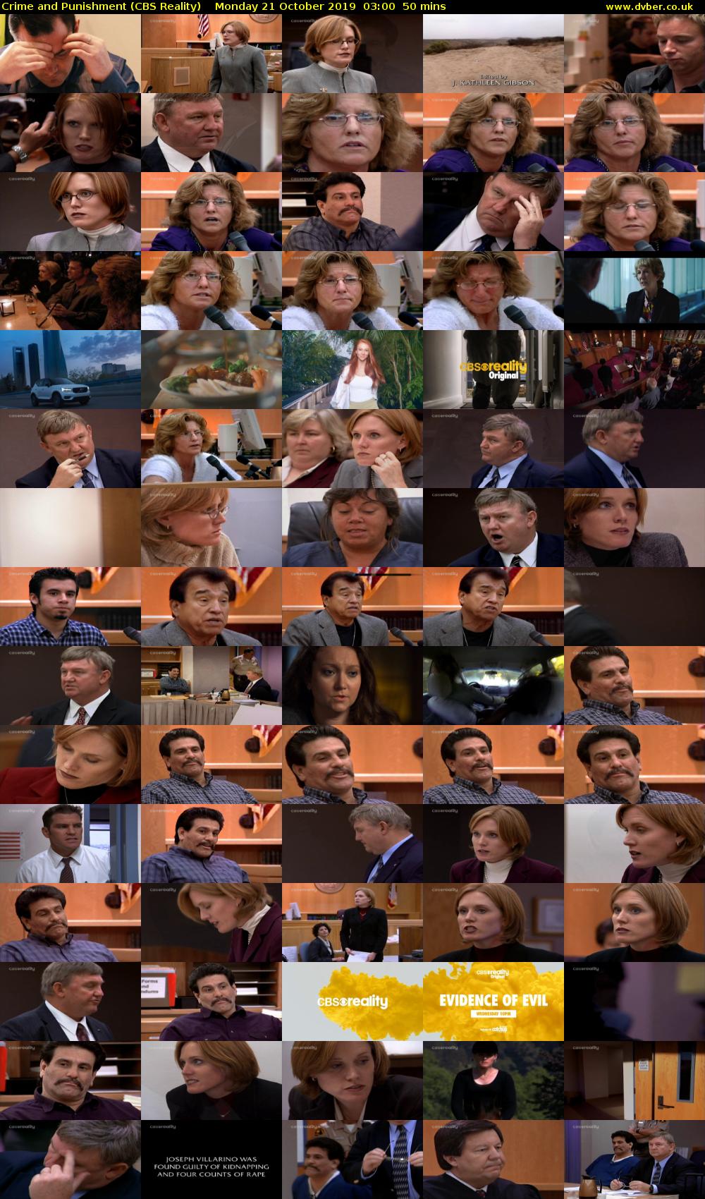 Crime and Punishment (CBS Reality) Monday 21 October 2019 03:00 - 03:50