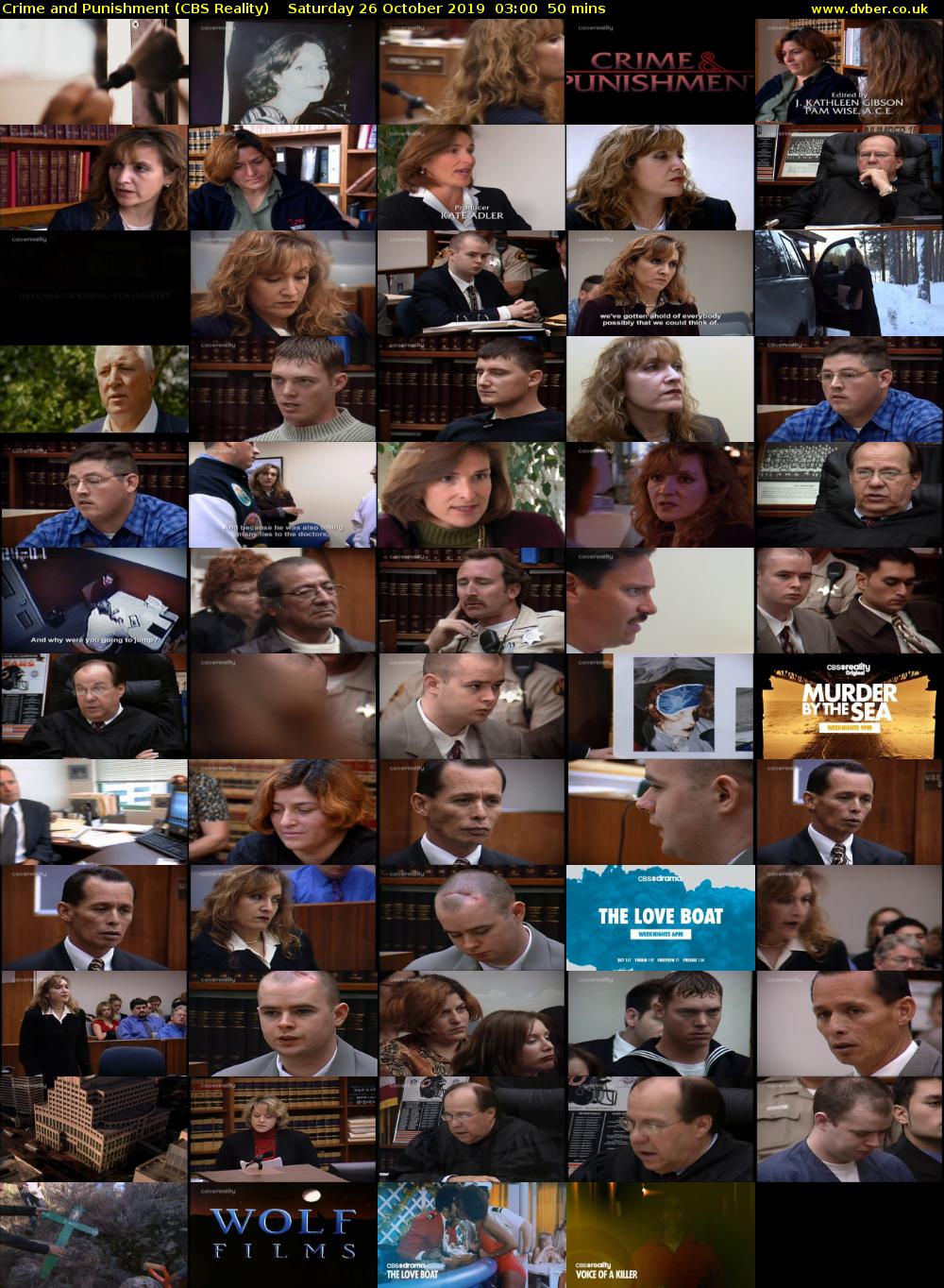 Crime and Punishment (CBS Reality) Saturday 26 October 2019 03:00 - 03:50