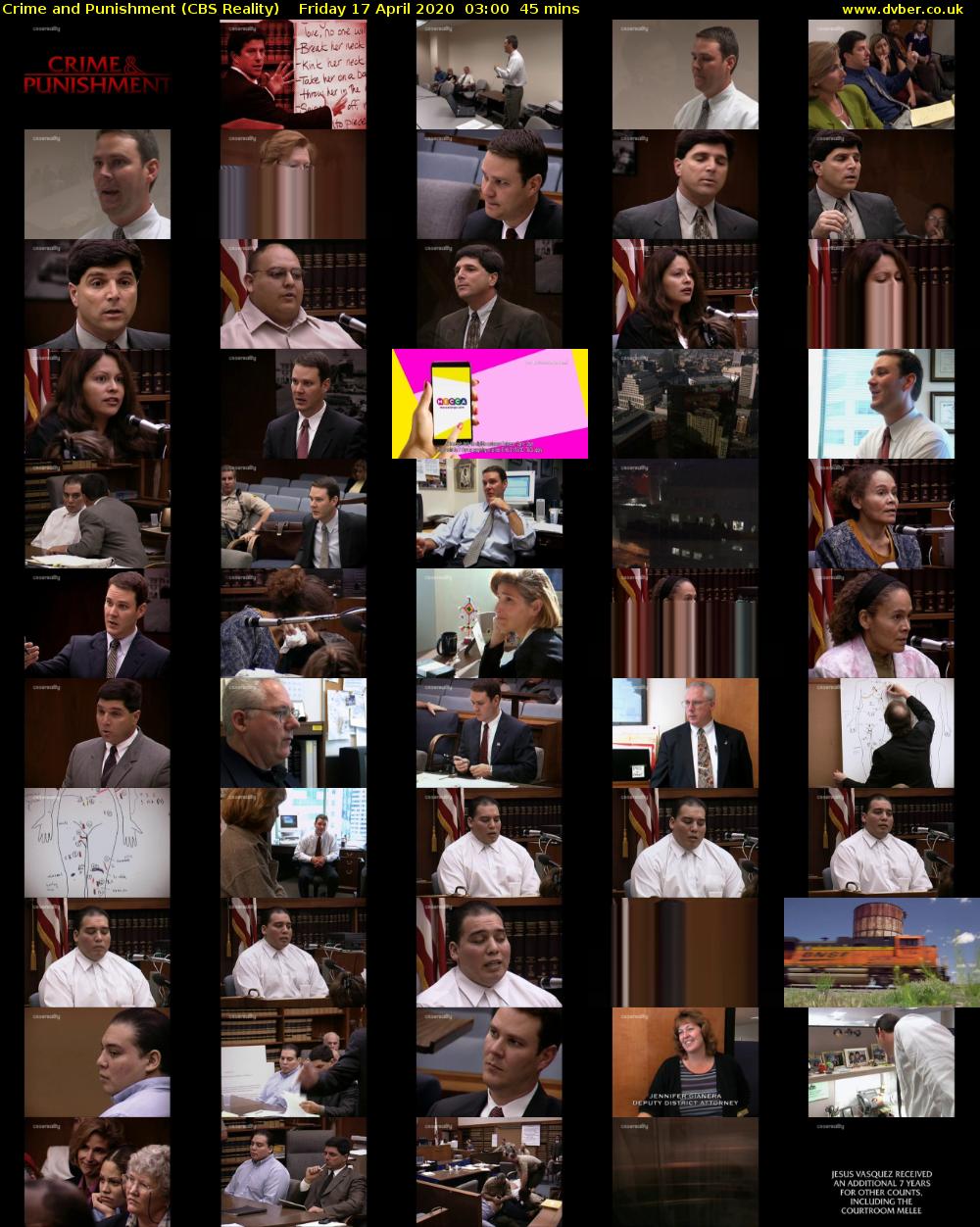 Crime and Punishment (CBS Reality) Friday 17 April 2020 03:00 - 03:45
