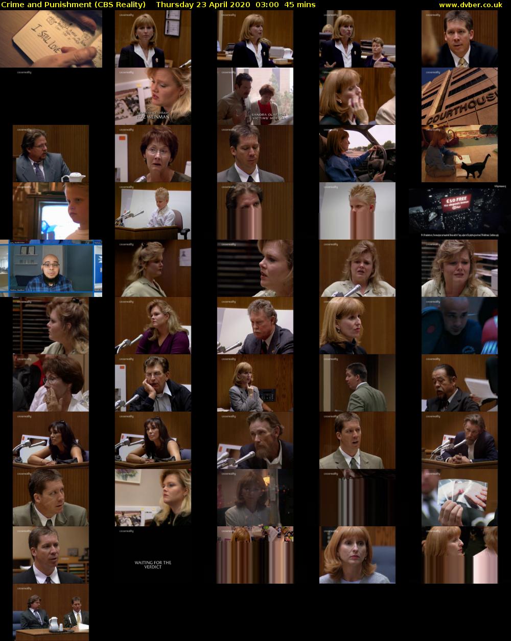 Crime and Punishment (CBS Reality) Thursday 23 April 2020 03:00 - 03:45