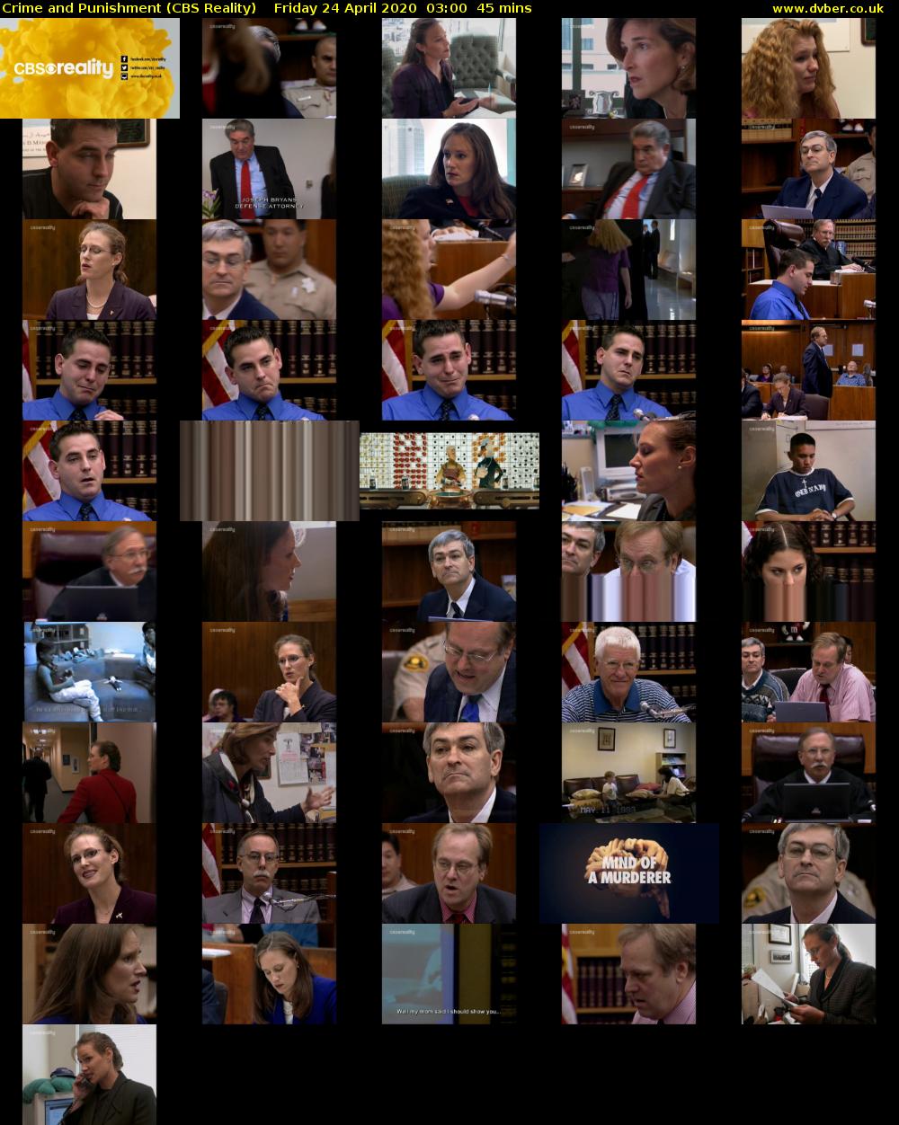 Crime and Punishment (CBS Reality) Friday 24 April 2020 03:00 - 03:45