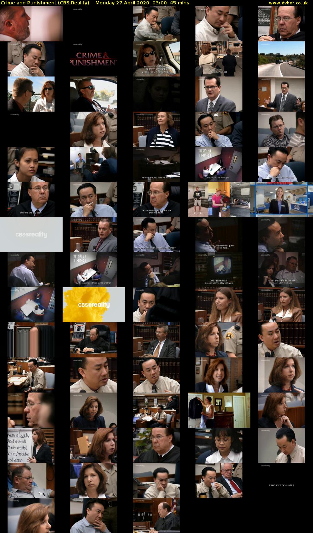 Crime and Punishment (CBS Reality) Monday 27 April 2020 03:00 - 03:45