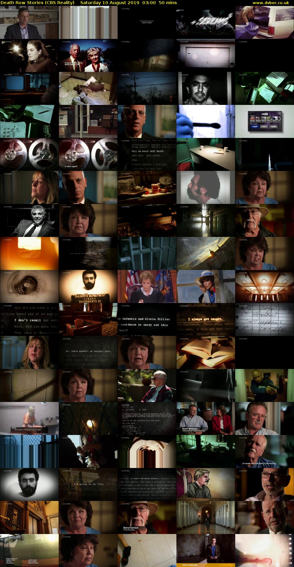 Death Row Stories (CBS Reality) Saturday 10 August 2019 03:00 - 03:50