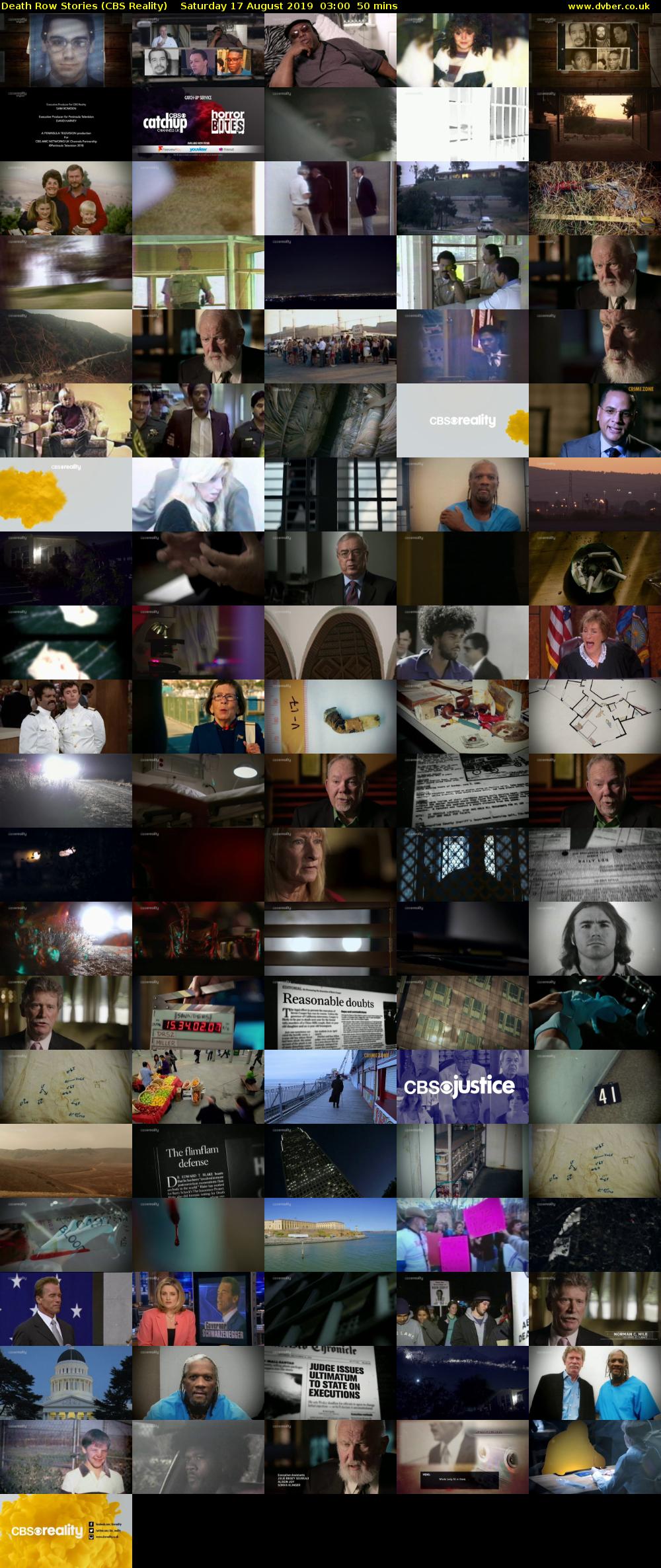 Death Row Stories (CBS Reality) Saturday 17 August 2019 03:00 - 03:50