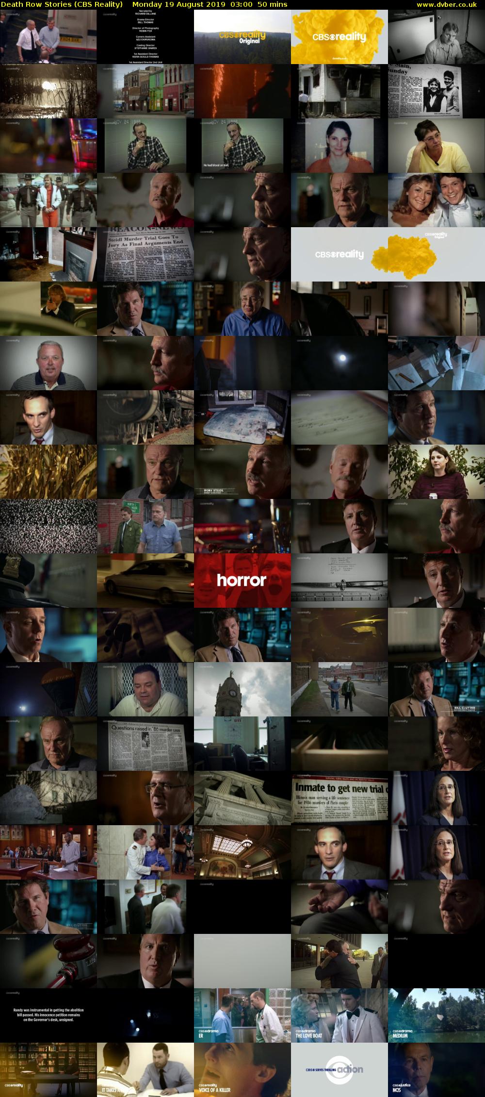 Death Row Stories (CBS Reality) Monday 19 August 2019 03:00 - 03:50