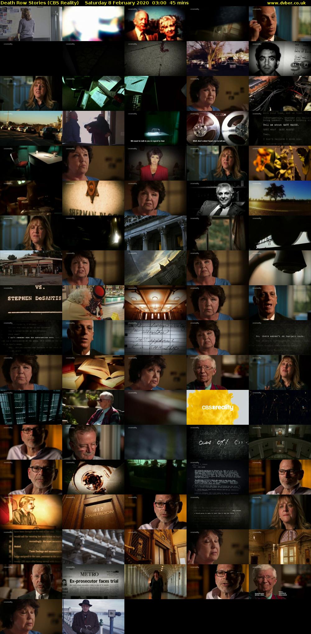 Death Row Stories (CBS Reality) Saturday 8 February 2020 03:00 - 03:45