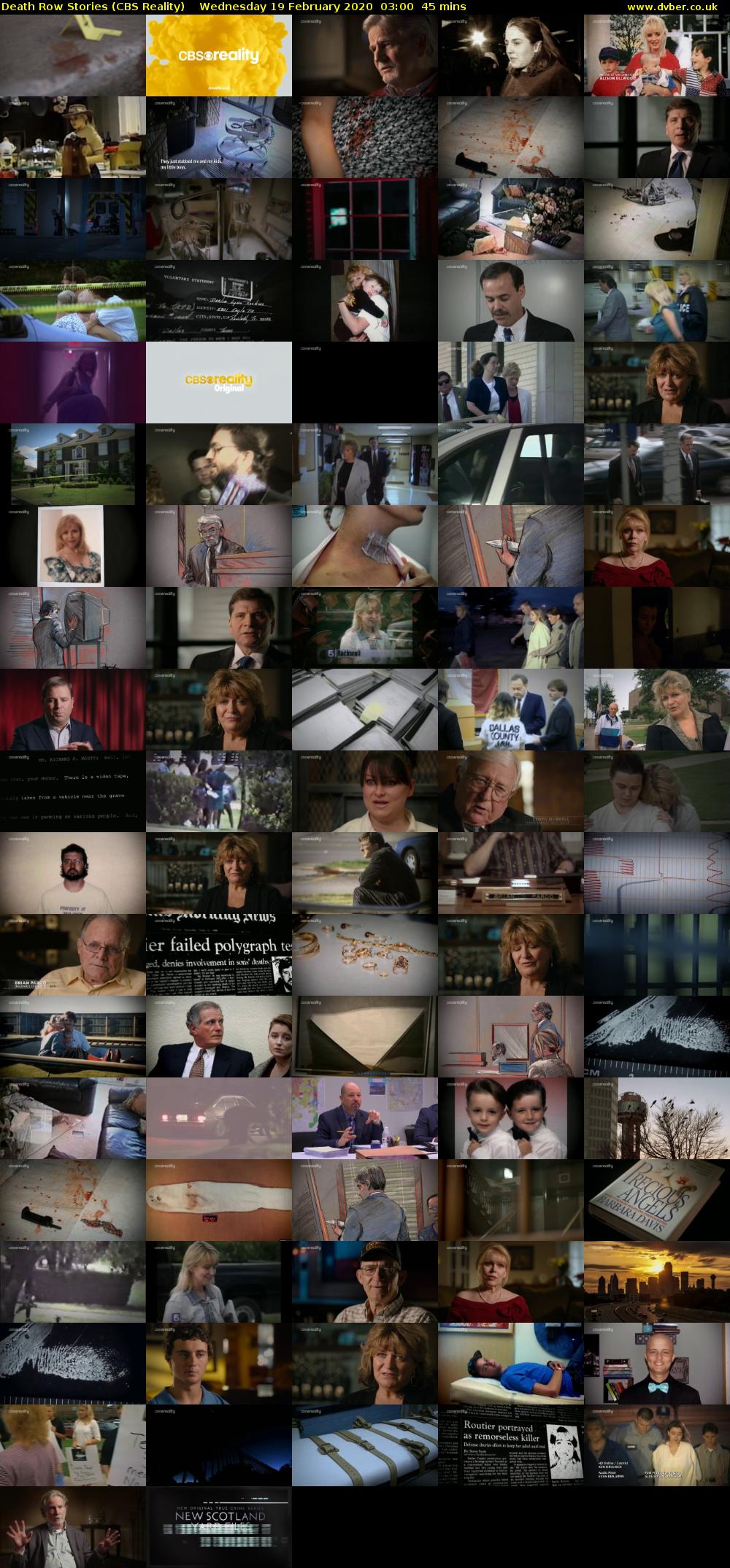 Death Row Stories (CBS Reality) Wednesday 19 February 2020 03:00 - 03:45