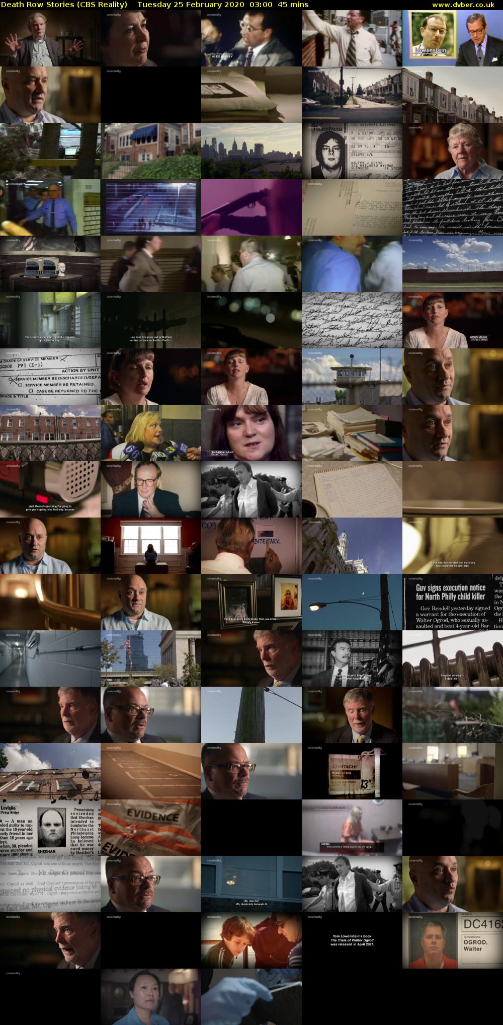 Death Row Stories (CBS Reality) Tuesday 25 February 2020 03:00 - 03:45