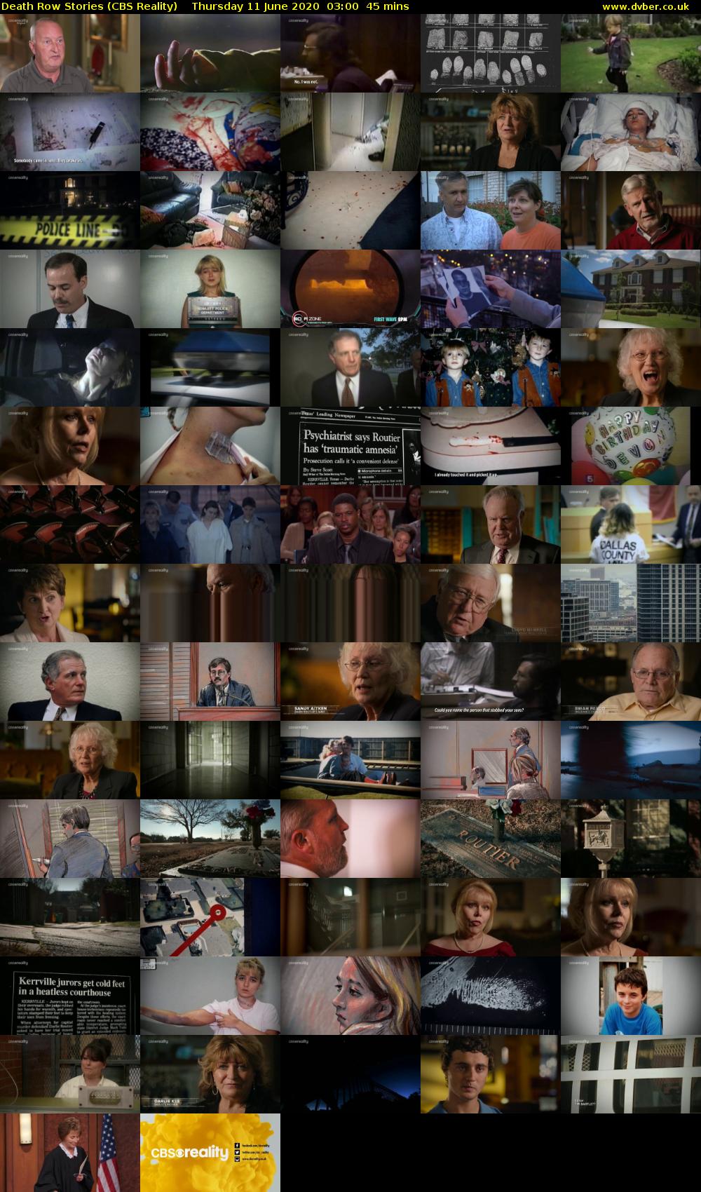 Death Row Stories (CBS Reality) Thursday 11 June 2020 03:00 - 03:45