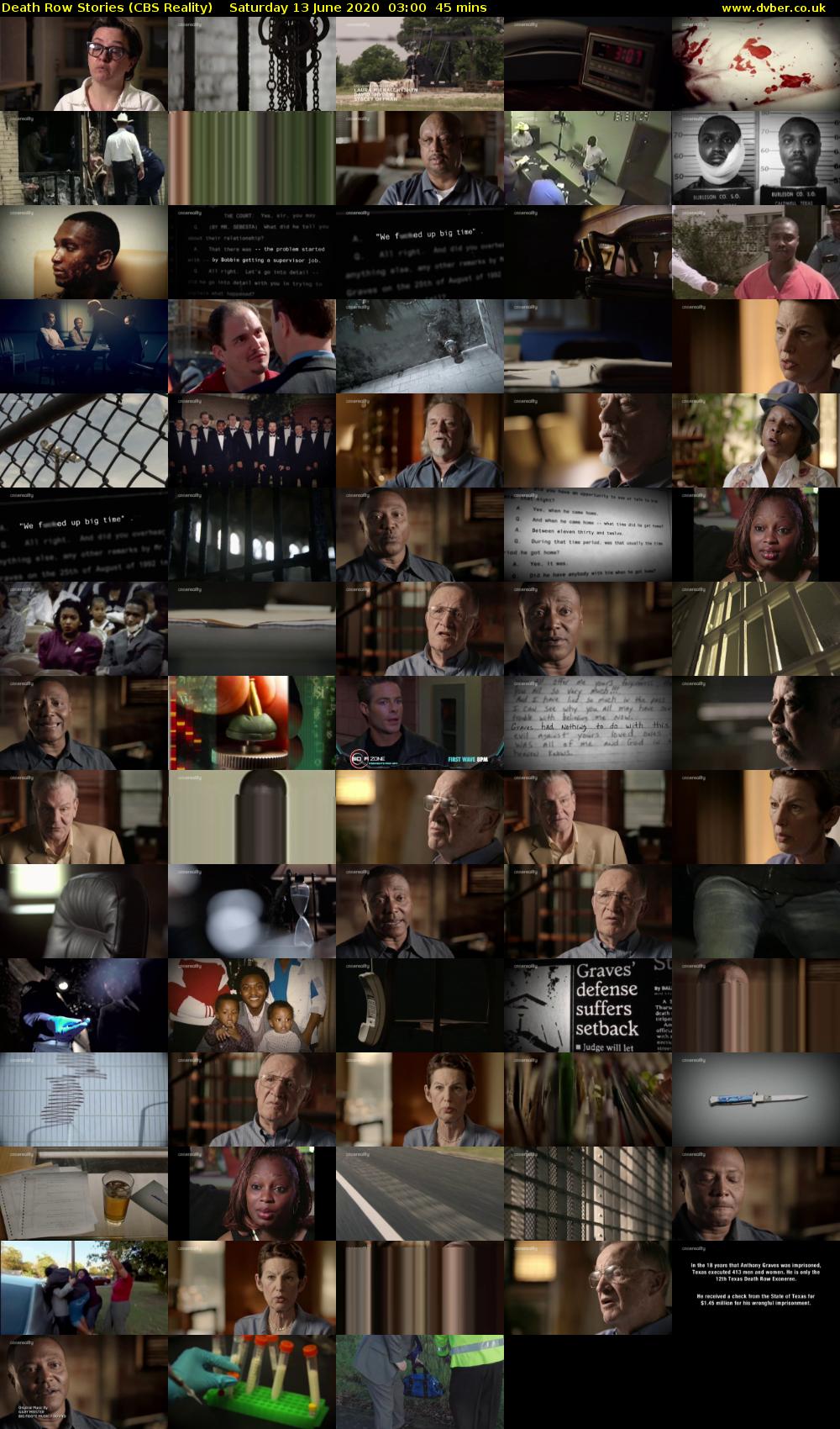 Death Row Stories (CBS Reality) Saturday 13 June 2020 03:00 - 03:45
