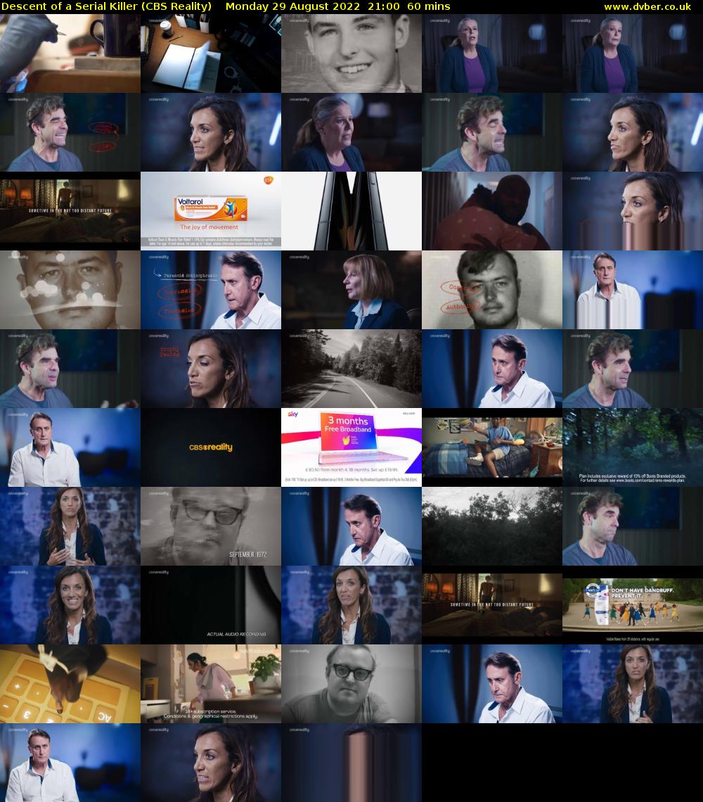 Descent of a Serial Killer (CBS Reality) Monday 29 August 2022 21:00 - 22:00