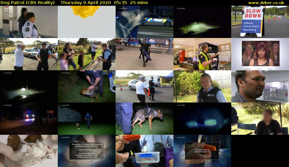 Dog Patrol (CBS Reality) Thursday 9 April 2020 05:35 - 06:00