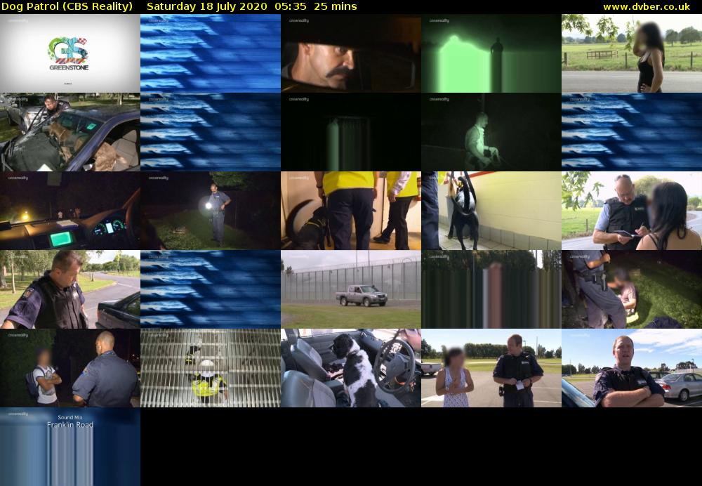 Dog Patrol (CBS Reality) Saturday 18 July 2020 05:35 - 06:00
