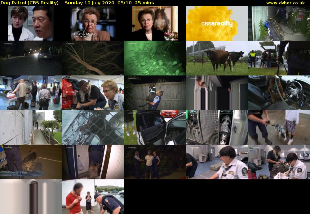 Dog Patrol (CBS Reality) Sunday 19 July 2020 05:10 - 05:35