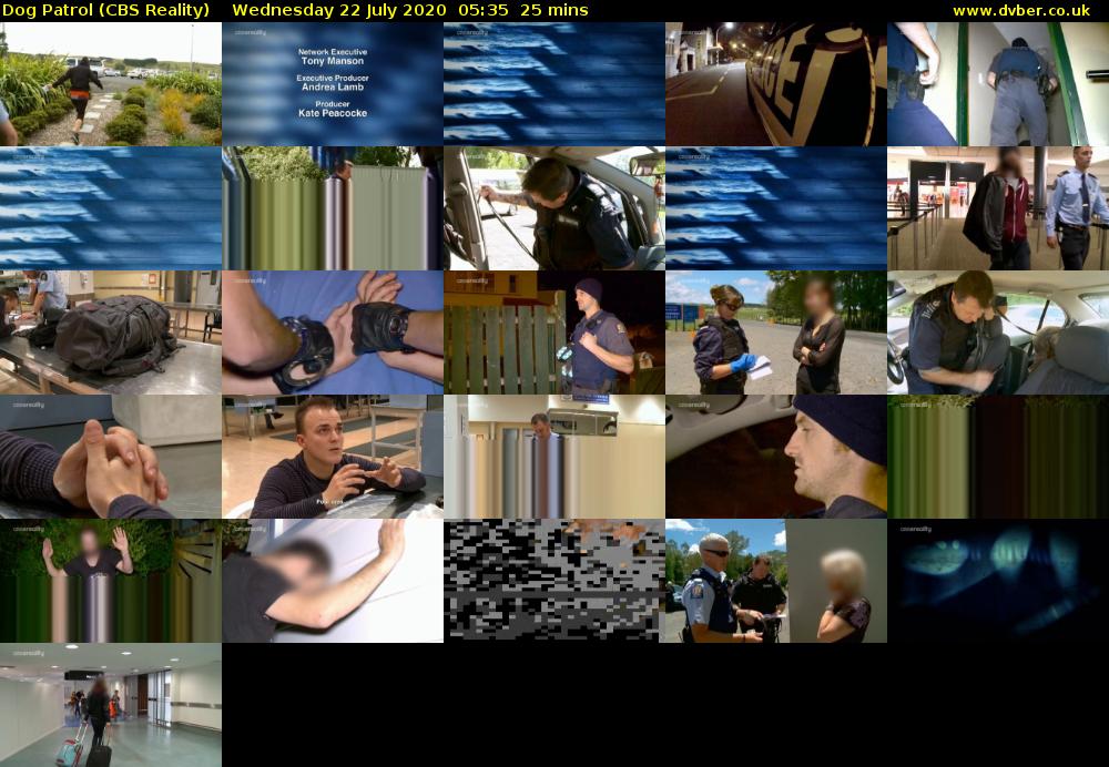 Dog Patrol (CBS Reality) Wednesday 22 July 2020 05:35 - 06:00