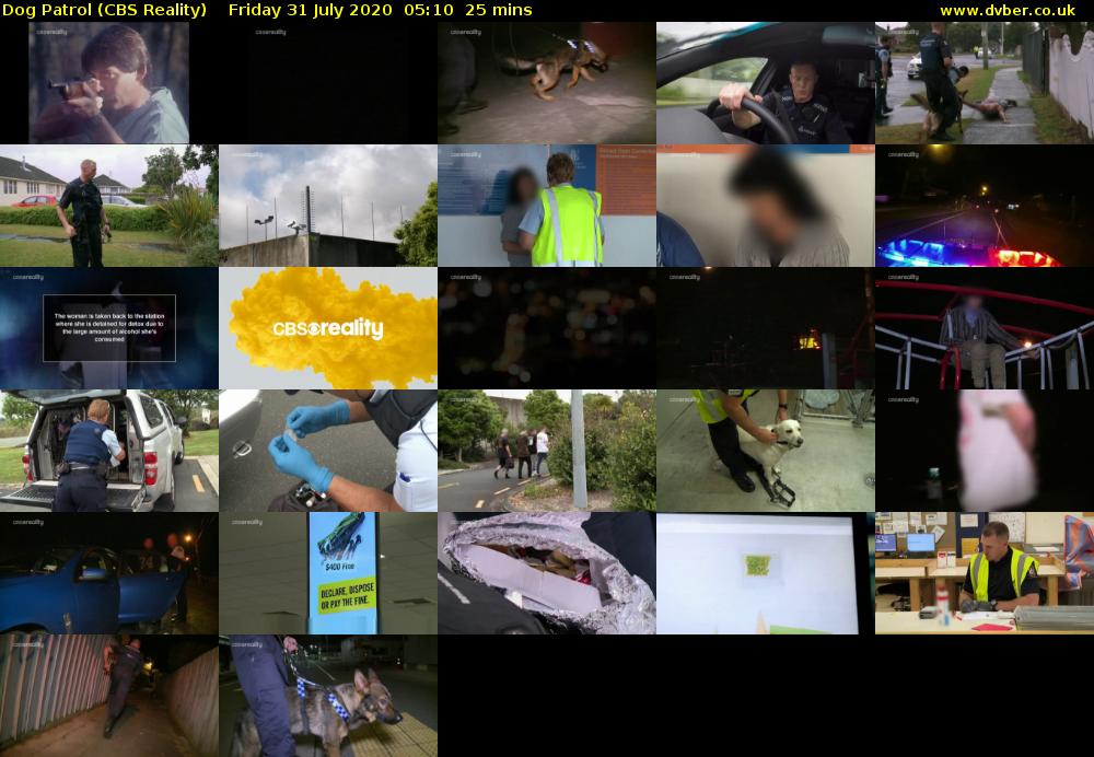 Dog Patrol (CBS Reality) Friday 31 July 2020 05:10 - 05:35