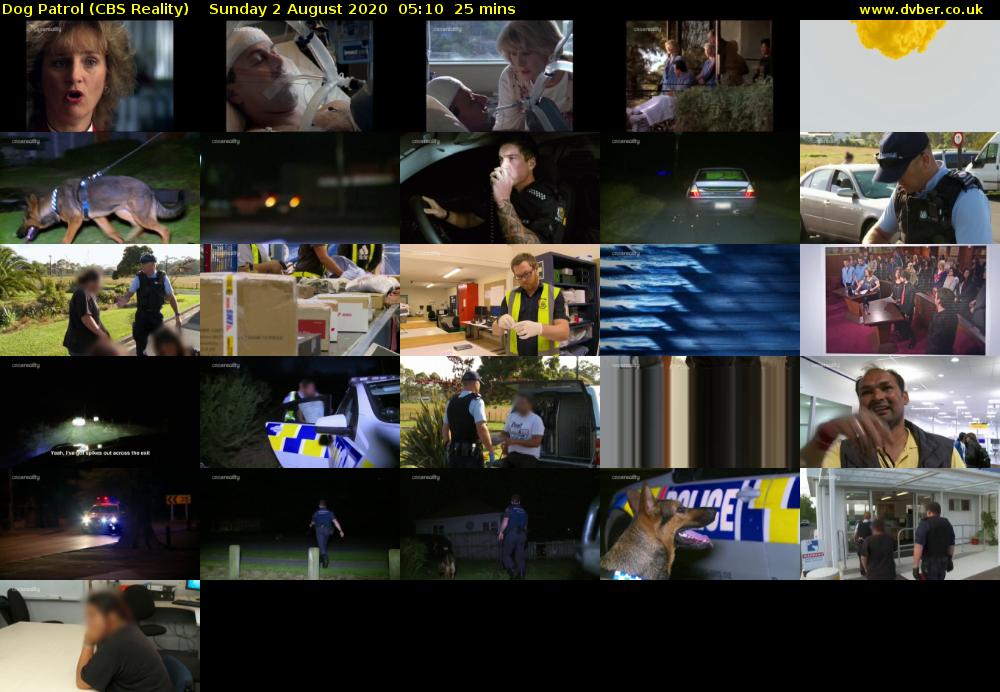Dog Patrol (CBS Reality) Sunday 2 August 2020 05:10 - 05:35