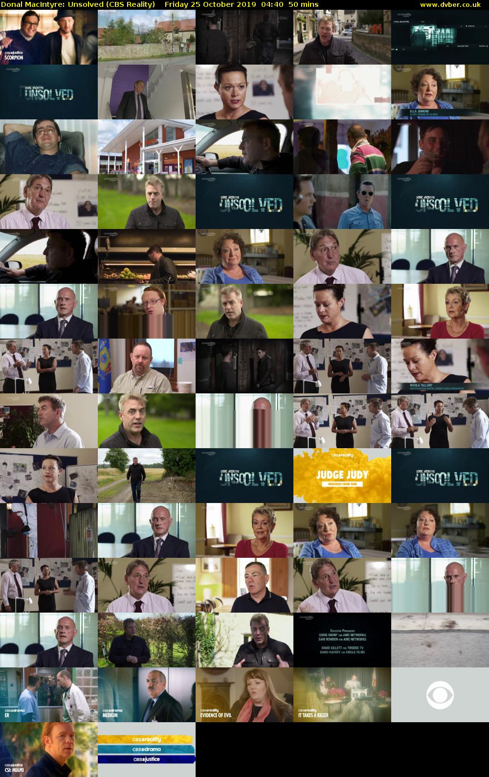 Donal MacIntyre: Unsolved (CBS Reality) Friday 25 October 2019 04:40 - 05:30