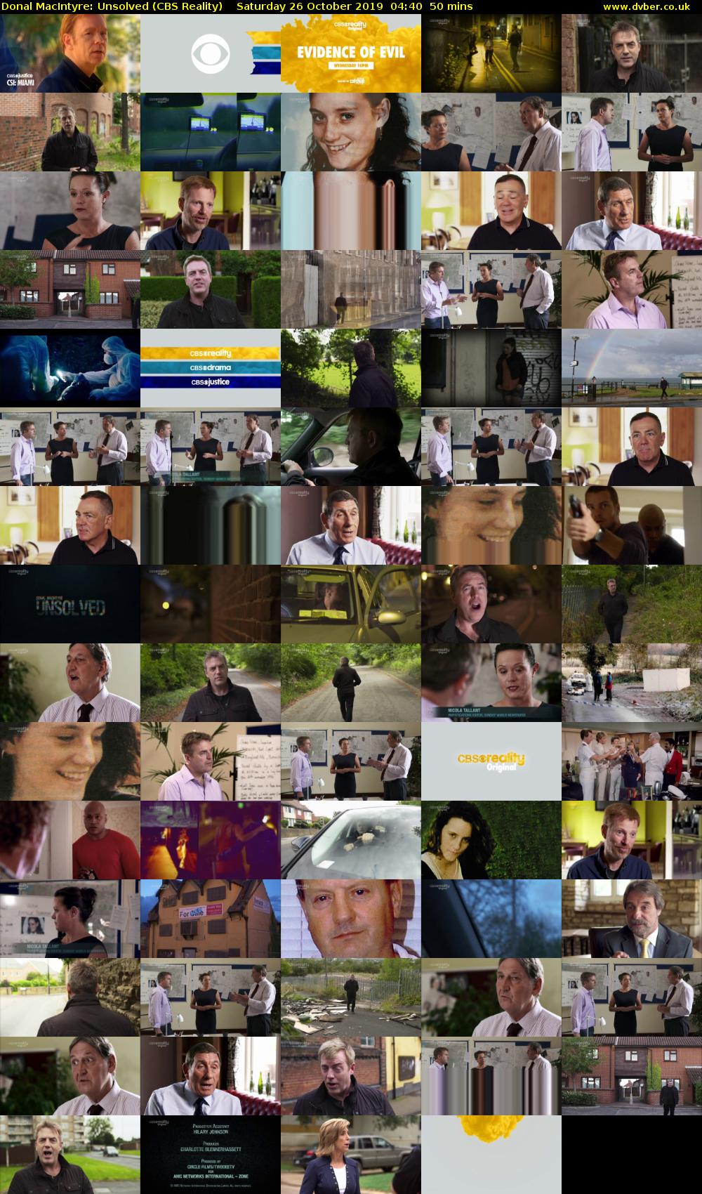 Donal MacIntyre: Unsolved (CBS Reality) Saturday 26 October 2019 04:40 - 05:30