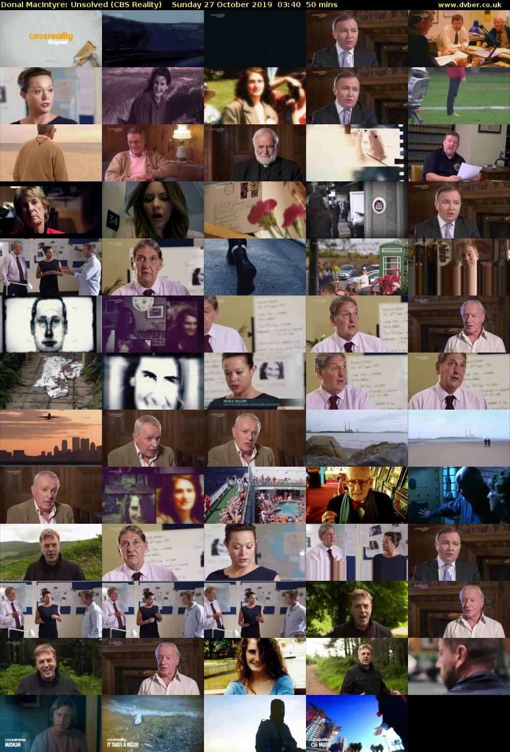 Donal MacIntyre: Unsolved (CBS Reality) Sunday 27 October 2019 03:40 - 04:30