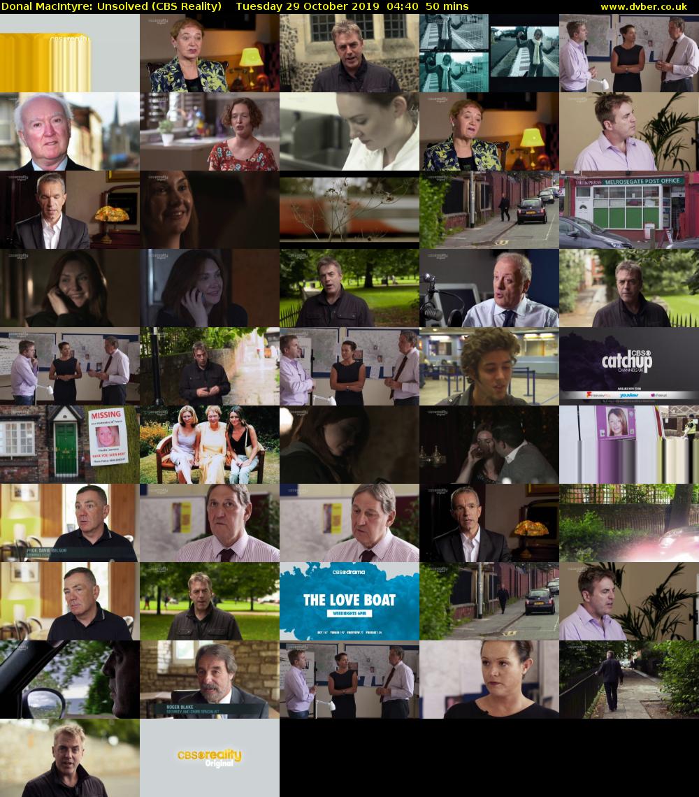Donal MacIntyre: Unsolved (CBS Reality) Tuesday 29 October 2019 04:40 - 05:30