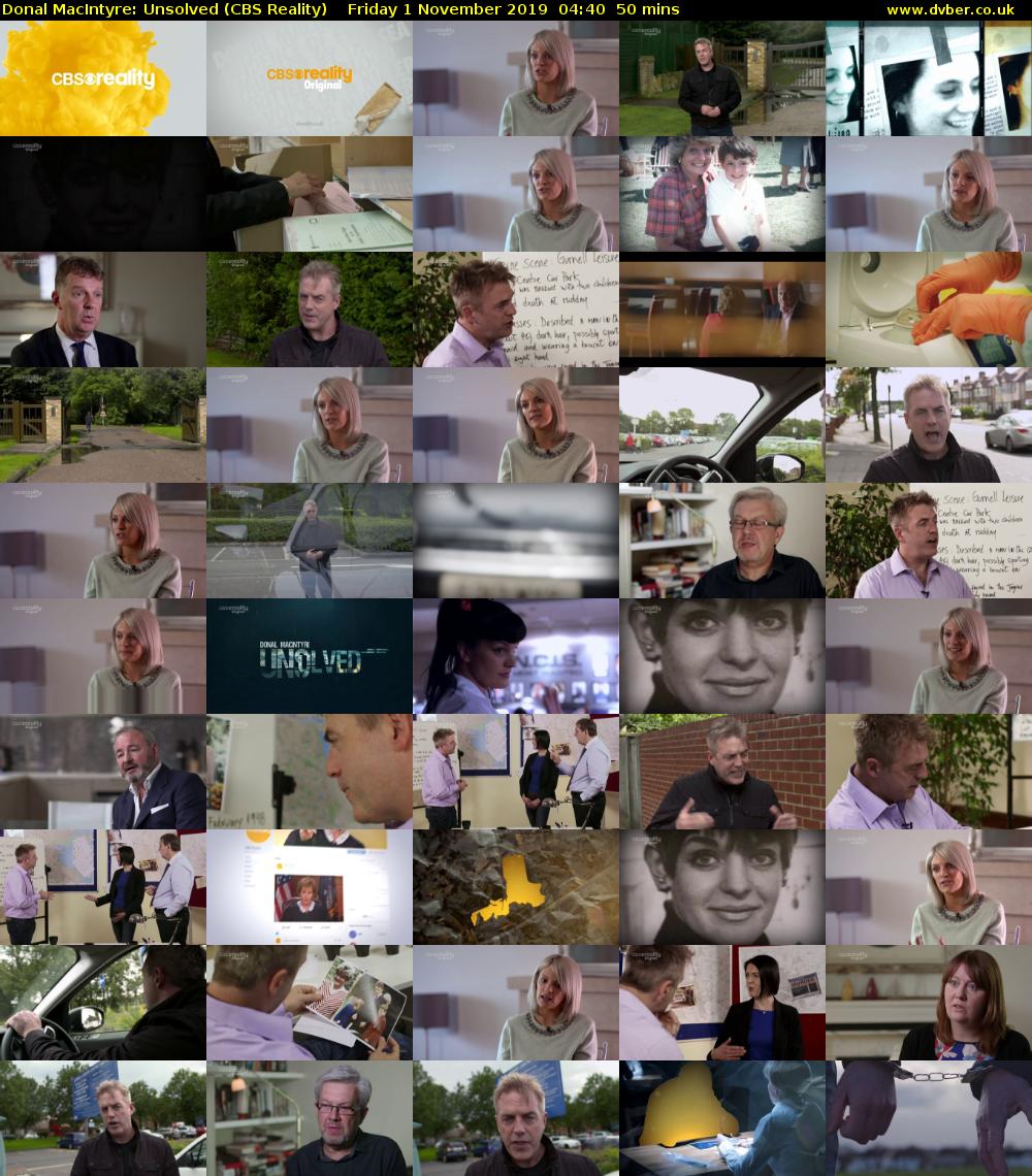 Donal MacIntyre: Unsolved (CBS Reality) Friday 1 November 2019 04:40 - 05:30